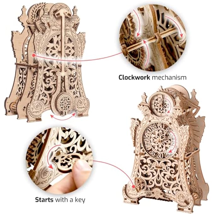 3D-HOLZFUNKTIONSBAUSTZE "MAGIC CLOCK" 3D-PUZZLE ZUSAMMENBAU OHNE KLEBSTOFF - Image 3